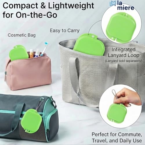 LA MIERE Orthodontic Retainer Case Dental Mouthguard Container with Vent Holes, Denture Holder Box Clear Aligner Case Slim, Spring - color: Spring
