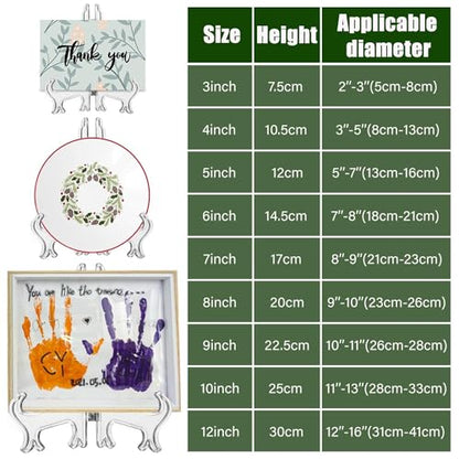 4 Pack 12 Inch Clear Plastic Easels or Stand/Plate Holders to Display Pictures or Other Items at Weddings, Plate Stands for Home Decoration, Birthday, Tables - size: 12 inch