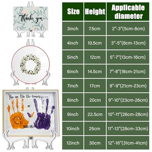 12 Pack 4 Inch Clear Plastic Easels or Stand/Plate Holders to Display Pictures or Other Items at Weddings, Plate Stands for Home Decoration, Birthdays, Tables - size: 4 inch