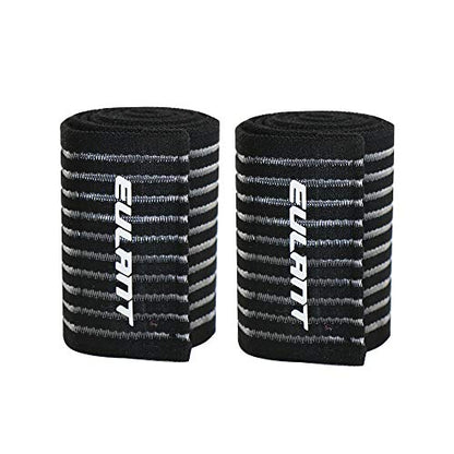 EULANT 90cm Elastic Knee/Calf Support Bandage Thigh Compression Wrap 1 Pair - color: Black, size: 90cm