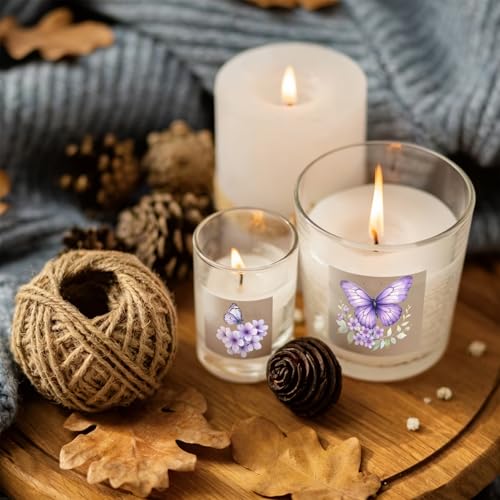 4 PCS Purple Flower UV DTF Cup Wraps, Waterproof Transfer Stickers for Tumblers and Mugs, Durable Rub-on Decals for Smooth and Flat Surfaces - style: purple flower