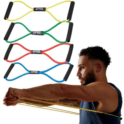 SPRI Ultra Toner Resistance Band, Figure-8 Cord (Multi 4-Pack)