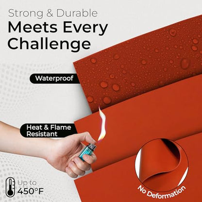 Exactly Rubber - Commercial Grade Silicone Sheet, 60A Durometer Silicone Mat, -80 to 450°F Temperature Resistant Rubber Mat, Rubber Sheet with 350% Elongation, Made in The USA, 1/16 x 9" x 12", Red