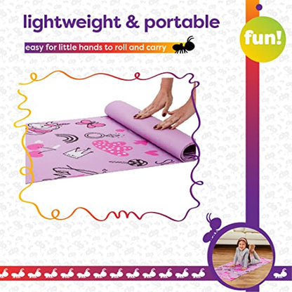 Antsy Pants Kids Yoga Mat - Non-Slip Exercise Mat, 60" x 24", 3mm - color: Pink Unicorn