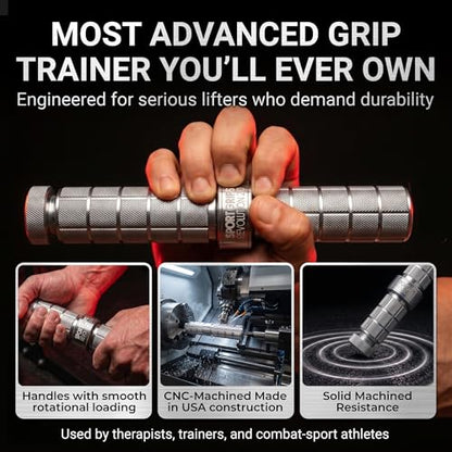 Sidewinder Revolution 2.0 Adjustable Grip Trainer, USA Made - color: Silver