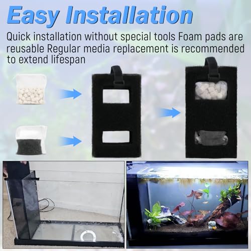 A1376 Aquarium Filter Media Kit Compatible with Fluval SPEC EVO Betta and Flex Desktop Aquarium Filters Foam Replacement Set Keeps Water Clear Suitable for Large Tank and Standard Aquariums