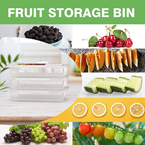 Fridge Produce Saver Containers (3 Pack) - 2.5L Drain Tray Keeps Veggies, Fruits, Lettuce Fresh