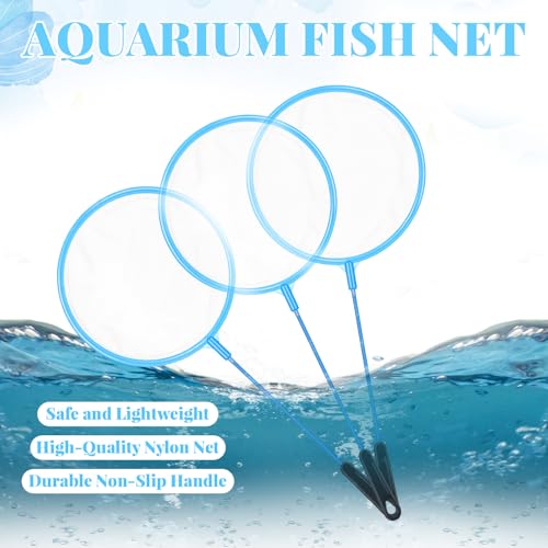 12 Pcs Aquarium Fish Net Cleaner Fish Tank Small Aquarium Nets Mini Cleaner Nets High Density Fishes Fine Tank Filter Net for All Fishes (Blue)