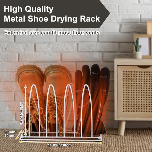 2 Pack Metal Shoe Drying Rack for Dryer, Shoe, Boot and Glove Rack, White