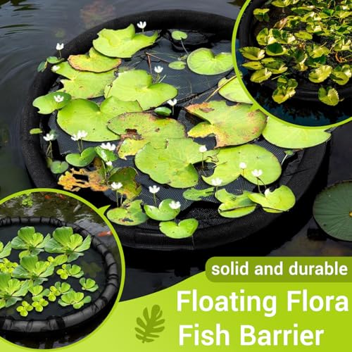 Floating Island Plant Protector, Floating Flora Island Round for Your Home Pond,Floating Pond Plant Protector,Protects Your Floating Plants from Pond Fish (24inch) - size: 24inch