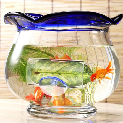 Veemoon 2 Pcs Acrylic Betta Fish Tube Tunnel with Suction Cups Transparent Betta Hideout and Resting Leaf Aquarium Decoration 3.14 X 1.57 Inch Fish Tank Accessory for Home and Office