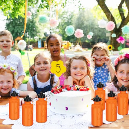 Zubebe 36 Pcs Sports Water Bottles Squeeze Bulk 21 oz | Reusable Plastic Water Bottles with Carry Strap, Back to School Supplies Summer Team Gifts for Students Travel Hiking Cycling - color: Orange