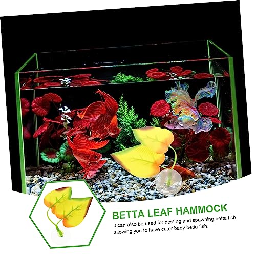 BESPORTBLE Fish Tank Decorative Betta Fish Leaf Pad Lightweight Resting Bed Lifelike Hideaway Aquarium Decoration to Rest and Play