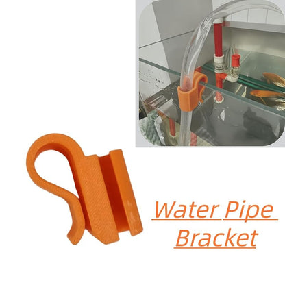 1 Pack Aquarium Hose Clip, Fish Tank Tubing Holder Clamp, Flexible Pipe Fixing Bracket for Water Tube Securing (White)