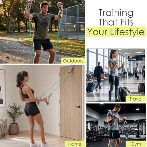 EQYP Power Tube Resistance Bands with Handles – Exercise Bands for Home Workouts - size: 40lb