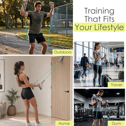 EQYP Power Tube Resistance Bands with Handles – Exercise Bands for Home Workouts - size: 40lb