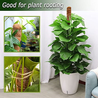 60 Inch Moss Pole for Plants Monstera, Tall Bendable Moss Poles for Climbing Plants Indoor, Large Handmade Plant Pole Sticks, Coco Coir Plant Support Stakes for Potted Plants, Pothos