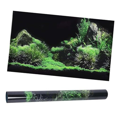 Aquarium Background Sticker, Fish Tank Seafloor Water Grass Decoration Painting, PVC Sticker for Fish Tank, Tropical Marine Landscape (76 * 46cm) - size: 76*46cm