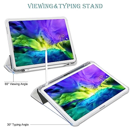 Coral Reef Fish Aquarium Case for iPad Pro 12.9 Inch 2022/2021/2020(6th/5th/4th Gen) Trifold Stand with Pencil Holder, Soft Silicone Shockproof Protective Cover, Slim Lightweight