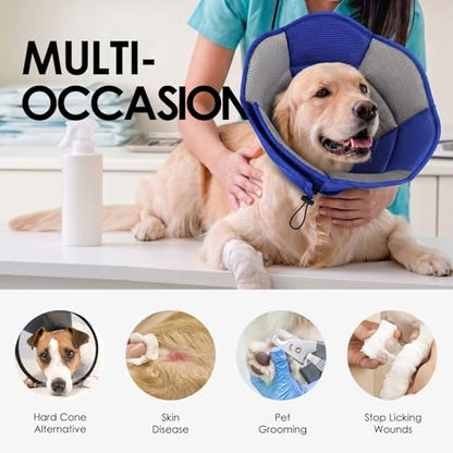 AOFITEE Dog Cone Adjustable Large Cone for Dogs After Surgery, Blue L - color: Blue, size: Large