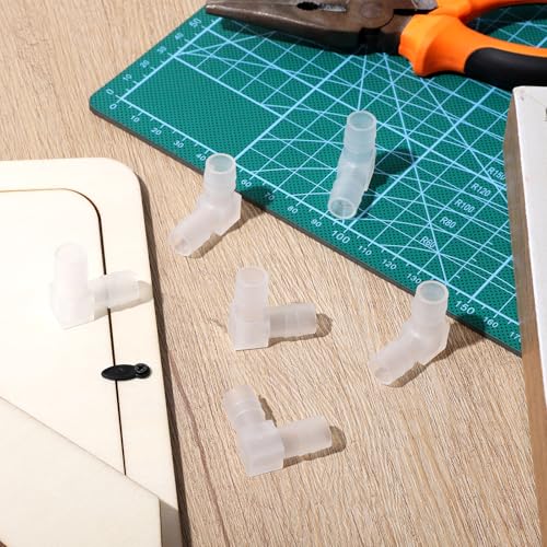 6 PCS 3/8” Hose Id 90 Degree Elbow Barb Fitting, Plastic Hose Barb 90 Degree Elbow L Fitting 2 Way Equal Barbed Joint Splicer Mender Union Adapter for Boat Aquarium