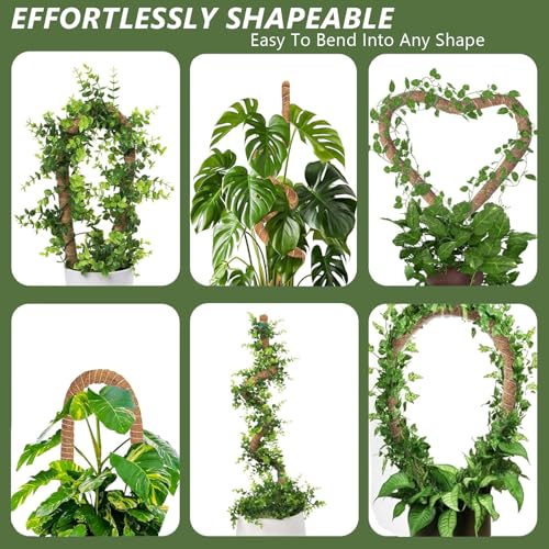 MAFONE Moss Pole, 47 Inch Bendable Moss Pole Plant Support for Monstera for Climbing Plants Indoor, Handmade Coco Coir Plant Pole Sticks Support Stakes