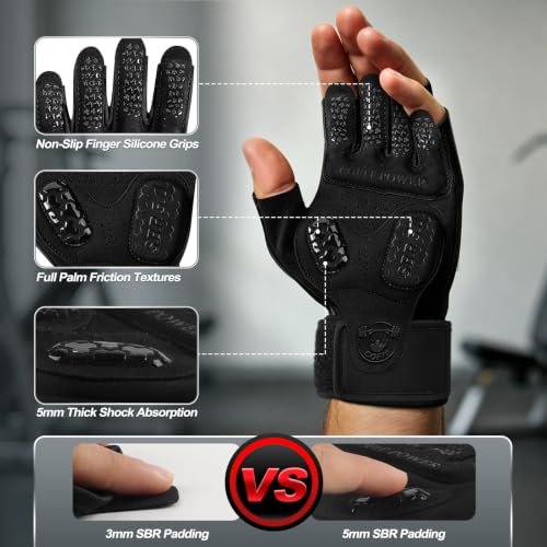COFIT Padded Workout Gloves with Wrist Support, Gym Gloves for Men Women - size: X-Large