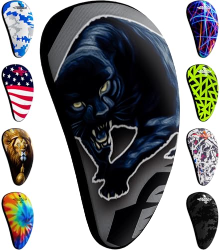 Lightweight Athletic Cup Mens & Boys with Soft Comfort Rim | Protective Groin Sports Cup, Baseball Cup Youth Boys for T-ball, Football, Lacrosse, Hockey & MMA - color: PANTHER, size: X-Small | Peewee | 4-6 Years