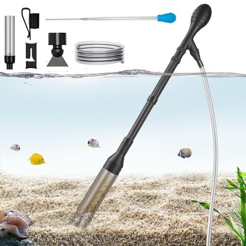 Aquarium Gravel Cleaner 6Ft Hose Fish Tank Water Changer Gravel Vacuum Adjustable Length ABS(for 20~100Gal Tank) - size: L(20~100Gal)