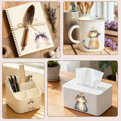 12 PCS UV DTF Cup Wrap Stickers, Frazzled Cat Rub on Transfers for Crafts, Permanent DIY Transfer Decals for 16oz Libbey Glass Cans, Mugs, Candles, Easy to Apply Art Stickers - style: Frazzled Cat