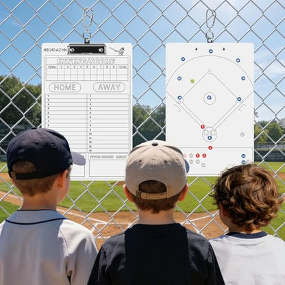 Magnetic Baseball Coach Clipboard, Dry Erase Coach Lineup Board, Premium Tactical Baseball Coaching Board with 40 Lineup Cards and Marker, Dugout Display Softball Coaching Accessories - color: B-vertical
