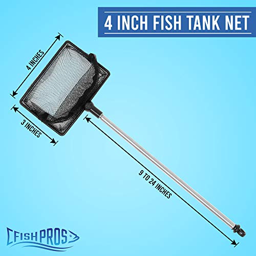Long Handle Fine Net Fish Tank Net – Retractable 24 inches