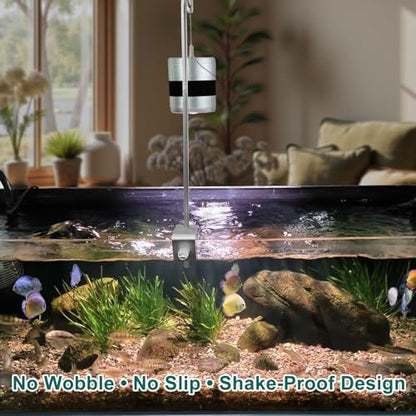 2 Pcs Aquarium Light Riser Stand for Rimless Fish Tanks - Adjustable Tank Light Holder Fits 5–24" LED/T5/Hybrid Fixtures, Saltwater & Freshwater Aquarium Light Hanging Kit