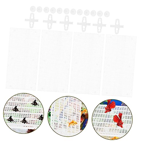 LIOOBO 4pcs Aquarium Isolation Divider for Fish Tank Panel Cups for Enhanced Water Permeability Betta Fish Separator Transparent System