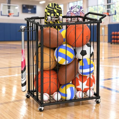 Sports Equipment Organizer, Ball Storage Rack for Gear and Toys - size: Medium