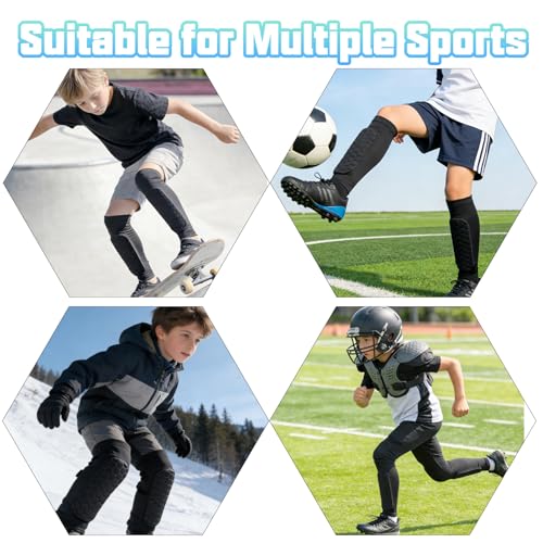 Soccer Shin Guards, Shin Defenders for Kids Youth Adult Ski Shin Guards Pads for 2-18 Years Old Calf Compression Sleeve with Honeycomb Pads, Lightweight Calf Protective Gear for Football - size: Medium
