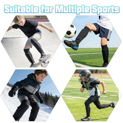 Soccer Shin Guards, Shin Defenders for Kids Youth Adult Ski Shin Guards Pads for 2-18 Years Old Calf Compression Sleeve with Honeycomb Pads, Lightweight Calf Protective Gear for Football - size: Medium