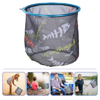 PRETYZOOM Replacement Fishing Net Head 35cm Diameter X 35cm Depth, Fish Net Replacement for Landing and Catching, Sturdy Mesh Fishing Tool Suitable for Freshwater and Saltwater Use Random