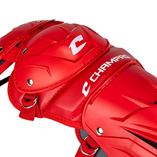 Champro Optimus Pro Catcher/Umpire Leg Guards - color: Scarlet, size: 14.5"