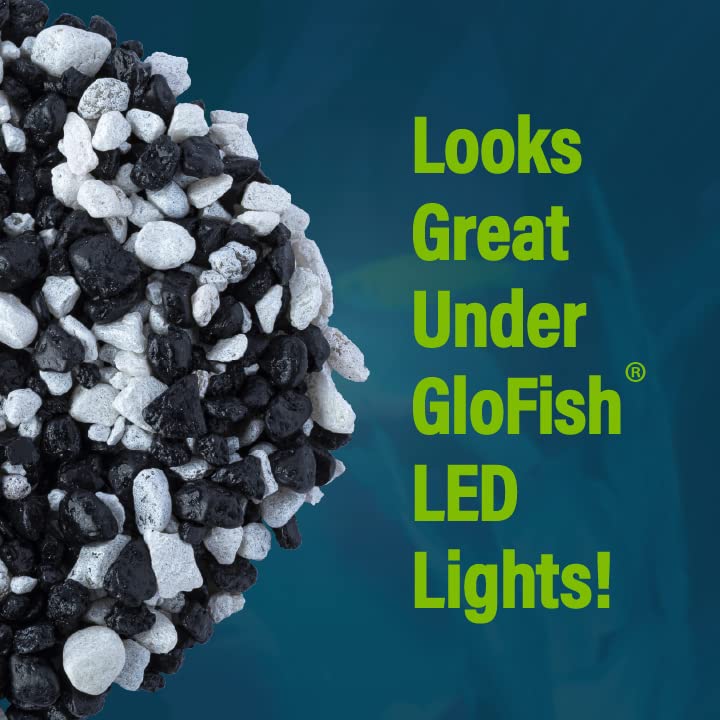 Glofish Aquarium Gravel, Black with White Fluorescent, 5-Pound Bag