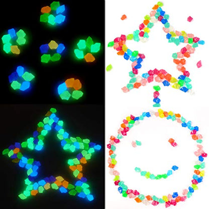Fish Tank Decorations Rocks Little Glow in The Dark Aquarium Stones Fish Turtle Tank Pebbles Gravel Garden Rocks 300Pc 1.4cm