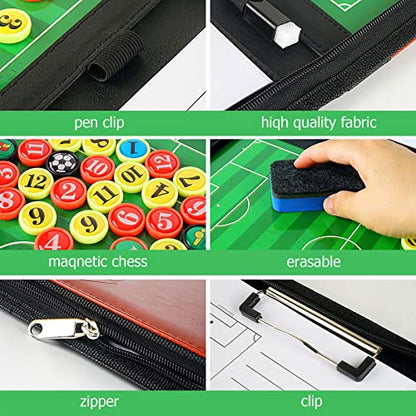 Pure Vie Portable Magnetic Soccer Coaching Board Football Tactics Clipboard | Soccer Strategy Clipboard for Coaches Training and Matches, Dry Erase Whiteboard Football Coach Must Haves with Magnets, Pen - color: 52 Cm X 34 Cm