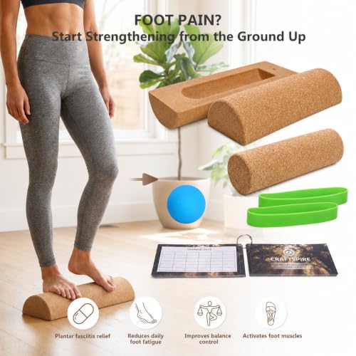 Cork Balance Board 4-in-1 Foot and Ankle Strengthener Kit