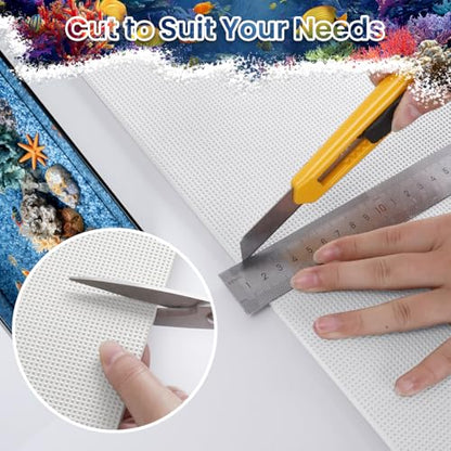 Aquarium Leveling Mat, 12 x 30 Inch Under Tank Pad, 6mm Thick Non-Slip Shockproof Fish Tank Cushion, Waterproof, Easy to Cut, White - color: White, size: 12 x 30in