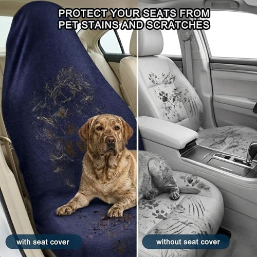 Car Seat Towel Cover, 2pcs Universal Front Seat Protector for Cars, SUVs and Trucks, Sweat Towel Car Seat Cover for Gym, Yoga, Swimming, Pets and Family Travel - color: Black