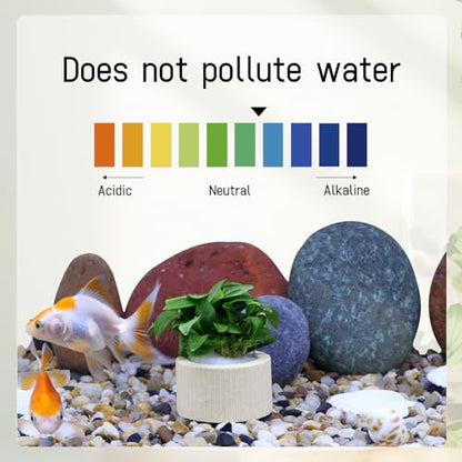 WishLotus 4Pcs Anti-Floating Ceramic Aquatic Plant Rings, 3.5CM Ceramic Aquatic Plants Fixed Ring, Plant Ring for Aquarium Plants Fixing Fish Tank Accessories (4)