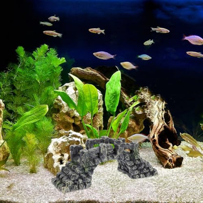 POPETPOP Miniature Resin Arch Bridge Fish Tank Decor Aquarium Landscaping Ornament for Freshwater and Saltwater Aquariums