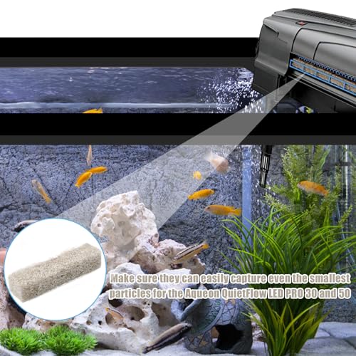 NQEUEPN 12pcs Filter Pads for Aqueon, Fish Tank Ammonia Reducer Filter Pads Carbon Filter Pads Aquarium Filter Accessories Compatible with Aqueon QuietFlow LED PRO Model 30 & 50