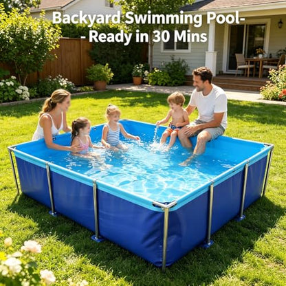 GZHERVICES Above-Ground Fish Pond (with Steel Frame and Drain Valve), Canvas Fish Pond, PVC Koi Tank, Suitable for Koi Breeding and Irrigation Water Storage (Blue)(1.2x0.8x0.8m) - size: 1.2x0.8x0.8m