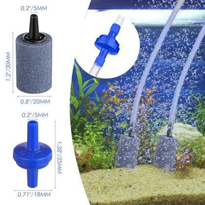 Shappy 6.5 Feet 12 Pcs Aquarium Air Pump Accessories, Standard 1/5" Tubing Aquarium Air Tubing for Fish Tank Contains Stones, Check Valves, Suction Cups, Straight Connectors, T-connectors